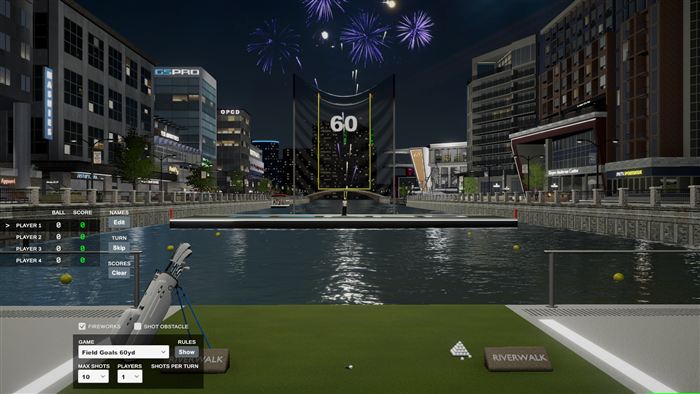Field goals arcade game on the simulator